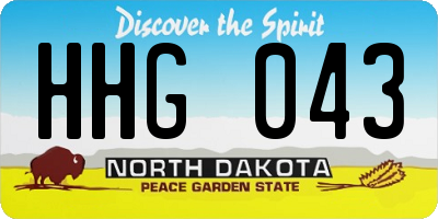 ND license plate HHG043