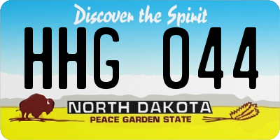 ND license plate HHG044
