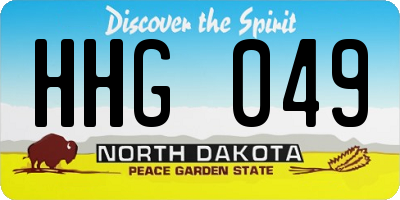 ND license plate HHG049