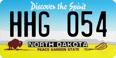 ND license plate HHG054