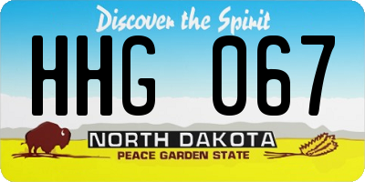 ND license plate HHG067