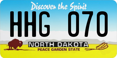 ND license plate HHG070