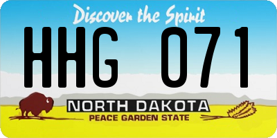 ND license plate HHG071
