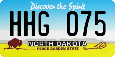 ND license plate HHG075
