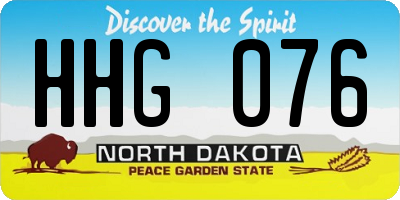 ND license plate HHG076