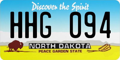 ND license plate HHG094