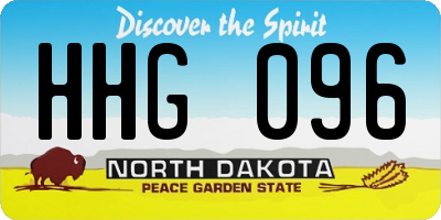 ND license plate HHG096