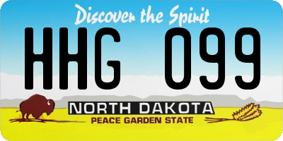 ND license plate HHG099