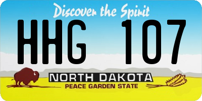 ND license plate HHG107