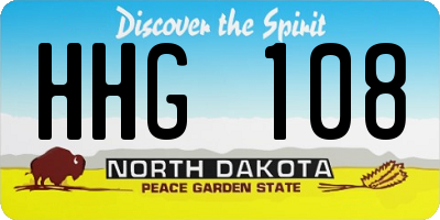 ND license plate HHG108