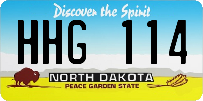 ND license plate HHG114