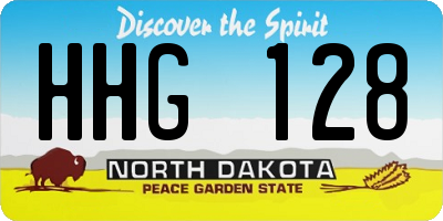 ND license plate HHG128