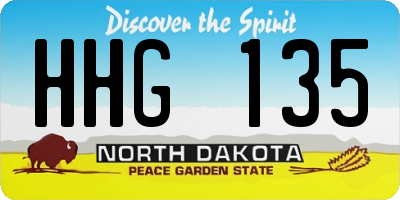 ND license plate HHG135