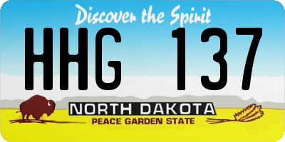 ND license plate HHG137