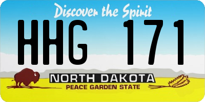 ND license plate HHG171