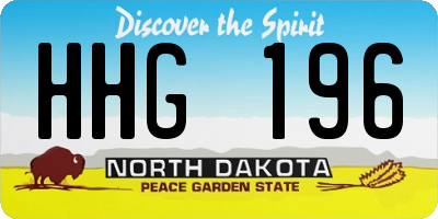 ND license plate HHG196