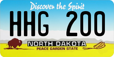 ND license plate HHG200