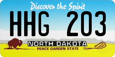 ND license plate HHG203