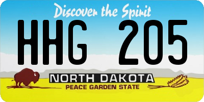 ND license plate HHG205