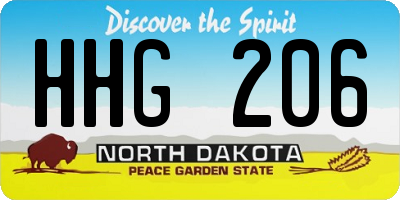 ND license plate HHG206