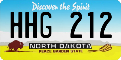 ND license plate HHG212