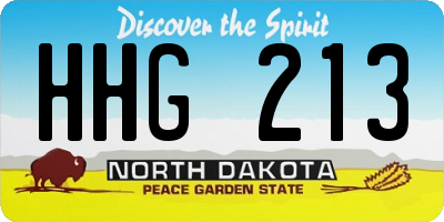 ND license plate HHG213