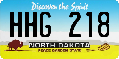 ND license plate HHG218
