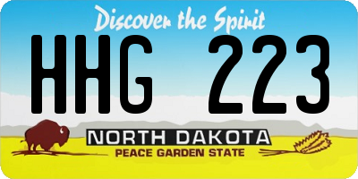 ND license plate HHG223