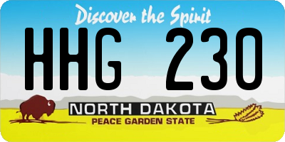 ND license plate HHG230