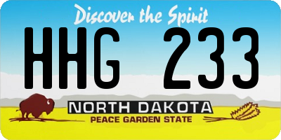 ND license plate HHG233