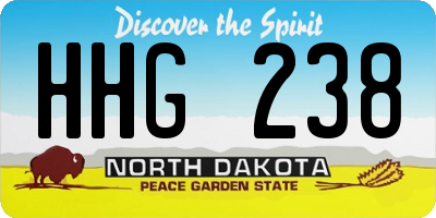 ND license plate HHG238
