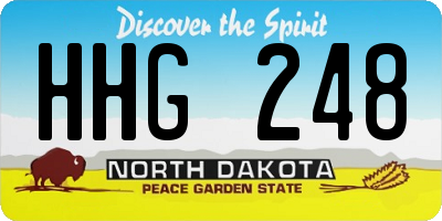 ND license plate HHG248