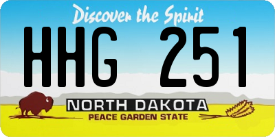 ND license plate HHG251