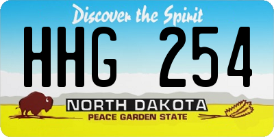 ND license plate HHG254