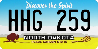 ND license plate HHG259