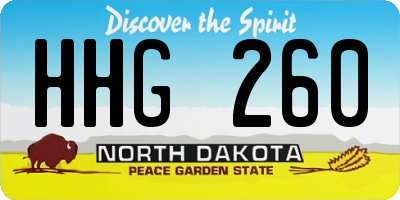 ND license plate HHG260