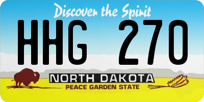 ND license plate HHG270
