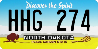 ND license plate HHG274