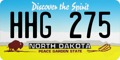 ND license plate HHG275