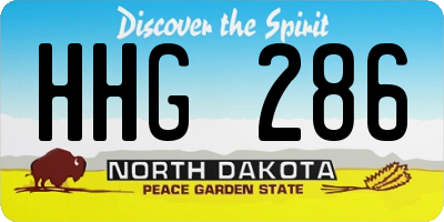 ND license plate HHG286