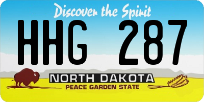 ND license plate HHG287