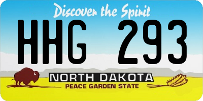 ND license plate HHG293