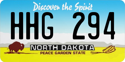 ND license plate HHG294