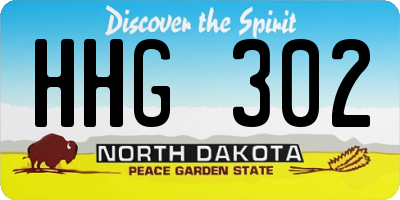 ND license plate HHG302