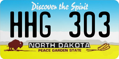 ND license plate HHG303