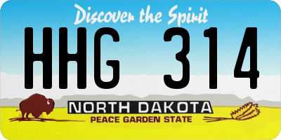 ND license plate HHG314