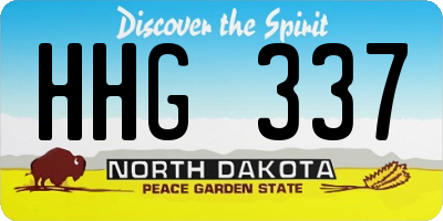 ND license plate HHG337