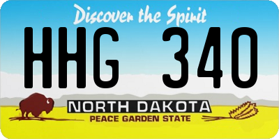ND license plate HHG340