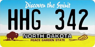 ND license plate HHG342