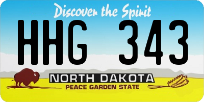 ND license plate HHG343